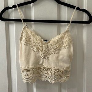 Topshop lace boho crop top